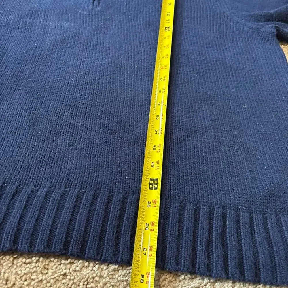 Vintage navy blue polo ralph lauren quarter zip cotton sweater